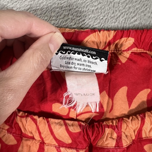 Manuheali'i Tank Top Womens Medium Red Hawaiian Floral Adjustable Strap Hawaii - Picture 5 of 9